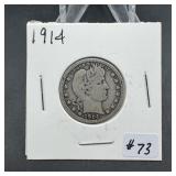 1914 Barber Silver Quarter