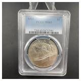 1923 Peace Dollar PCGS MS63 Silver Coin