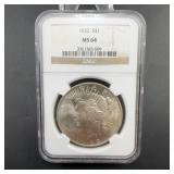 1922 Peace Silver Dollar NGC MS64