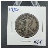 1936 Walking Liberty Silver Half