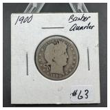 1900 Barber Silver Quarter