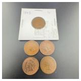 Five Indian Head Cents 1883-1903