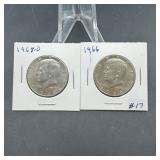 1966 & 1968-D Silver Kennedy Halves