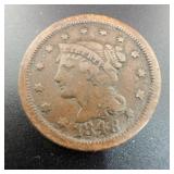 1848 Liberty Head Large Cent Copper Coin