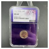 1967 SMS Roosevelt Dime NGC MS68