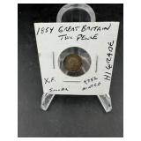 1854 Great Britain Silver Twopence Coin