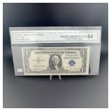 1935-D $1 Silver Certificate CGA 64 PQ