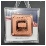Geiger Edelmetalle 100g 999.9 Fine Copper Bar