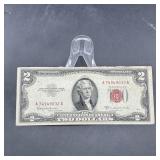 1953C Red Seal $2 US Note A74949032A