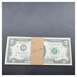 25 cons # bank wrapped $2 Notes (I22506526-50)