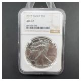 2017 American Silver Eagle $1 NGC MS 67
