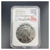 1987 Eagle Silver Dollar MS 69 Struck Thru Error
