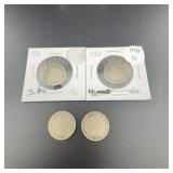 Four Liberty Head Nickel 5 Cent Coins 1900-1903