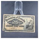 1900 Canadian 25c Fractional Currency