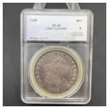 1799 Draped Bust Dollar SEGS XF-45 Light Cleaning