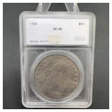 1799 Draped Bust Silver Dollar SEGS XF-40