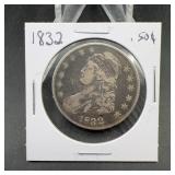 1832 Capped Bust Half Dollar 50 Cent Coin