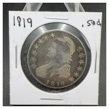 1819 Capped Bust Half Dollar, 50ï¿½ Silver Coin