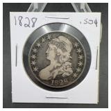 1828 Capped Bust Half Dollar 50ï¿½ Silver Coin