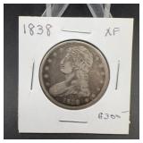 1838 Capped Bust Half Dollar XF