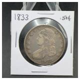 1833 Capped Bust Half Dollar 50C US Coin