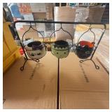 Ceramic Halloween Buckets With Metal Stand