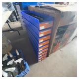 Stacked Plastic Storage Bins with Dividers