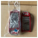 2 GoodCook Flat Graters Red Plastic Handle
