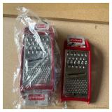 2 Good Cook Essentials Box Graters Red Plastic