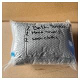 Gray Towel Set: 2 Bath, 2 Hand, 2 Wash Cloths