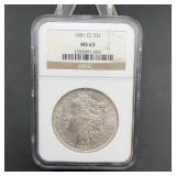 1881-CC Morgan Silver Dollar NGC MS63