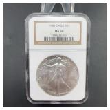 1986 American Silver Eagle $1 NGC MS69