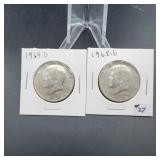 1968-D & 1969-D Kennedy Silver Halves (40%)