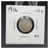 1916 Barber Dime Silver Coin MS Condition