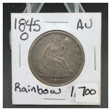 1845-O Seated Liberty Half Dollar AU