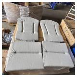 2 Sunbrella Chair Cushions Light Gray
