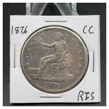 1876-CC Trade Dollar Silver Coin