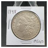 1898 Morgan Silver Dollar MS60