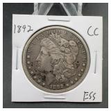 1892-CC Morgan Silver Dollar, Carson City Mint