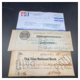 3 Historic Cancelled Bank Checks