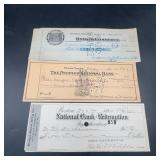 3 Cancelled Historical Bank Checks