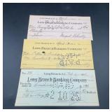 3 Long Branch Banking Co. Checks 1925ï¿½1943