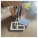 Two White Metal Step Stools Unassembled