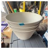 3 Textured Plastic Planters, 14 Inch