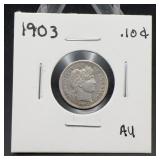 1903 Barber Dime .10d AU United States Coin