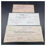 Three Early 20th-Century Bank Checks