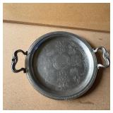 Ornate Silver-Plated Round Serving Tray