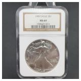 1989 American Silver Eagle NGC MS69 $1 Coin