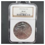 1990 American Silver Eagle $1 NGC MS69