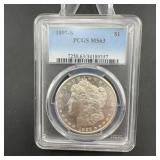 1897-S Morgan Dollar PCGS MS63 Silver Coin